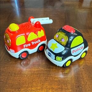 V tech Gogo Smart Wheels Set Police Car Firetruck Engine